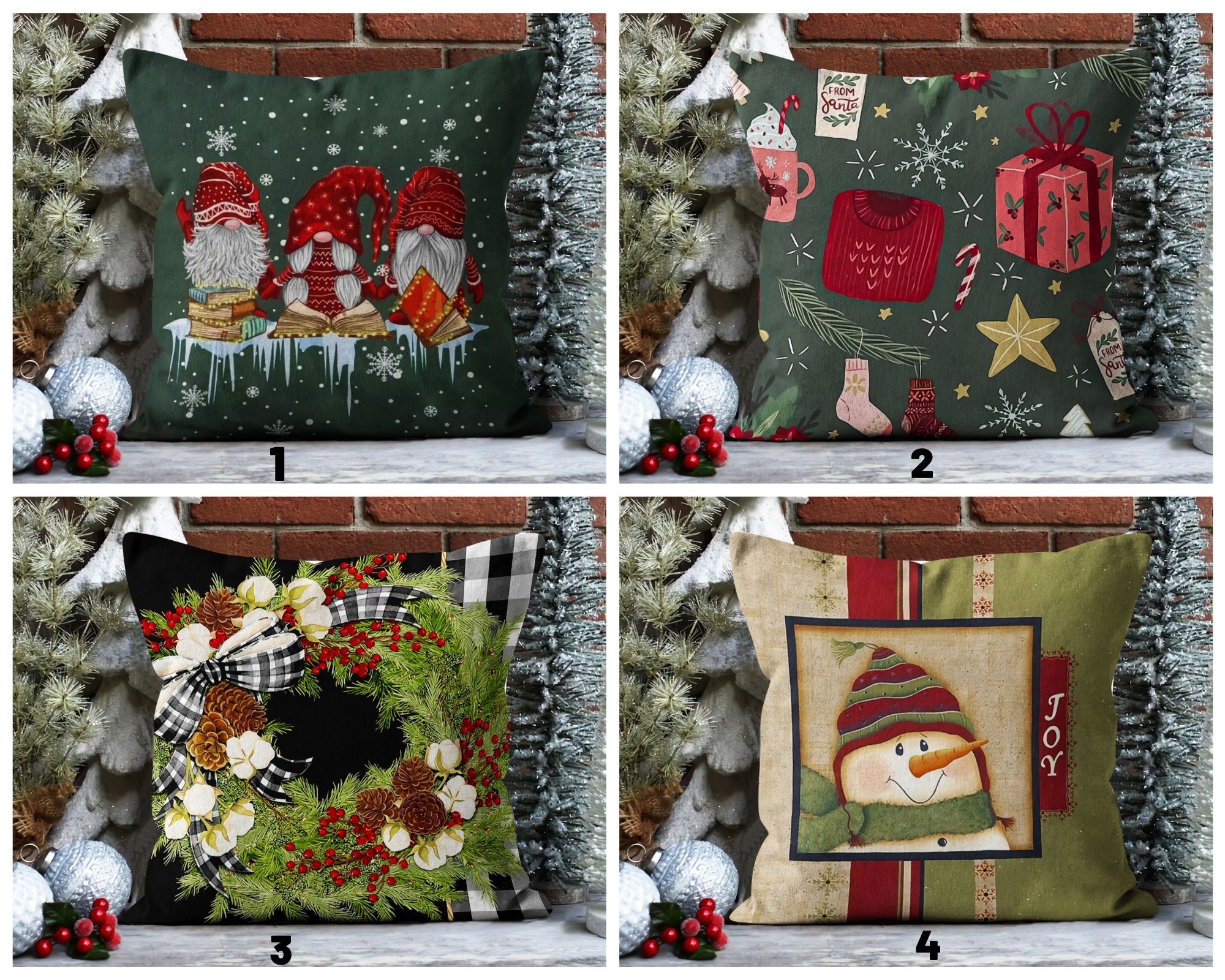 Handmade christmas clearance cushions
