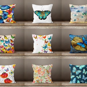 Butterfly Pillow Cover|Decorative pillow case|Housewarming Cushion cover|Home Decor Cushion Case|Gift for her cushion|Handmade material