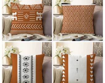 Terracotta Kilim Turkish Style Throw Pillow Cover - 18x18 Inch, Linen, Zipper Closure - View #4