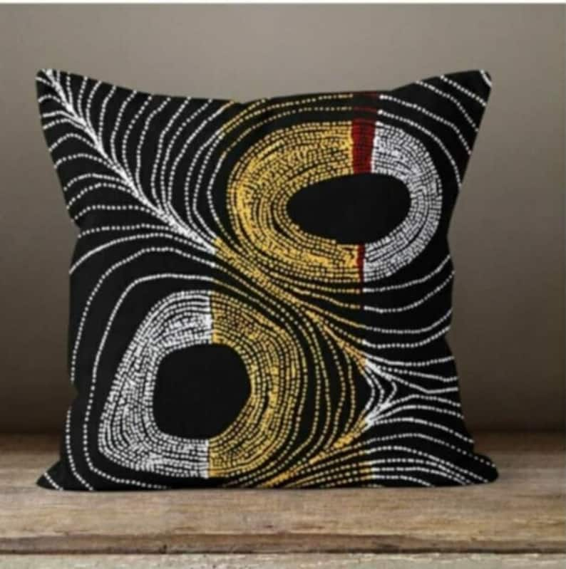 Gold Bird Cushion CoverFlower yellow grey pillow caseMustard Modern leaves Cushion caseGarden throw pillow coverGift for her 3