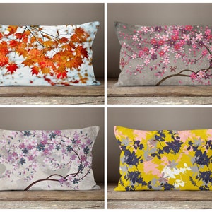 Flower cushion cover/Rectangle Home decoration cushion cover/Lumbar Spring trend pillow cover/Garden, living room sofa accessory cushion
