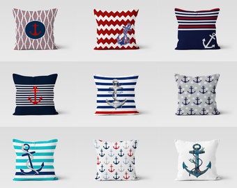 Set of 2 beach nautical boat cushion cover outdoor furniture cushion 