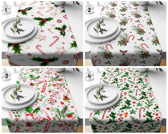 Christmas Table Runner/Xmas decoration/New Year Table cloth/Christmas Gift/Xmas table top/Winter trend table decor/Xmas home style