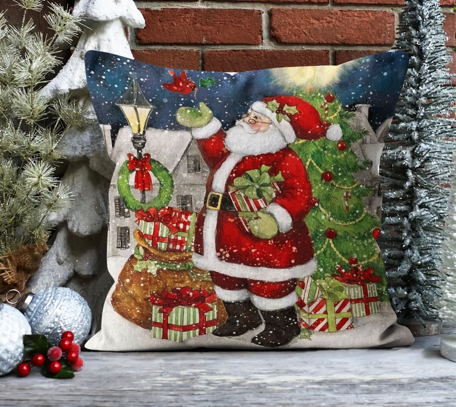 Christmas Winter Cushion Cover merry Christmas Pillow Case santa Claus Pillow Top decorative Winter Trend Pillow Cover christmas Gifts Decor Etsy Ireland