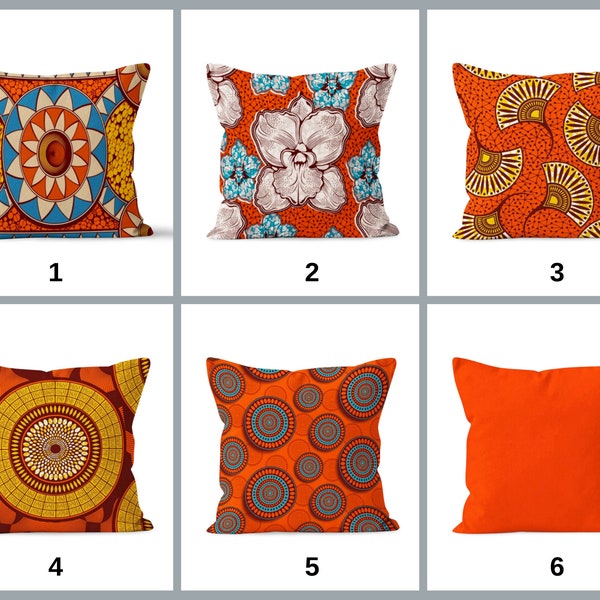 Flower Orange Cushion Cover, Farmhouse Decor, Terracotta Floral Home Accent, Vibrant Pillow Case for Boho Chic Style