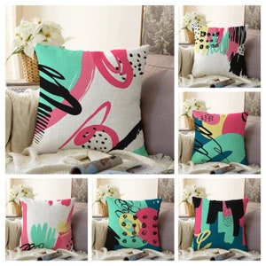 Abstract Colourful Cushion Cover|Multicolour painting pillow Case|Vivid bright Cushion Cover|Decorative Pillow Throw|Boho Art Cushion cover