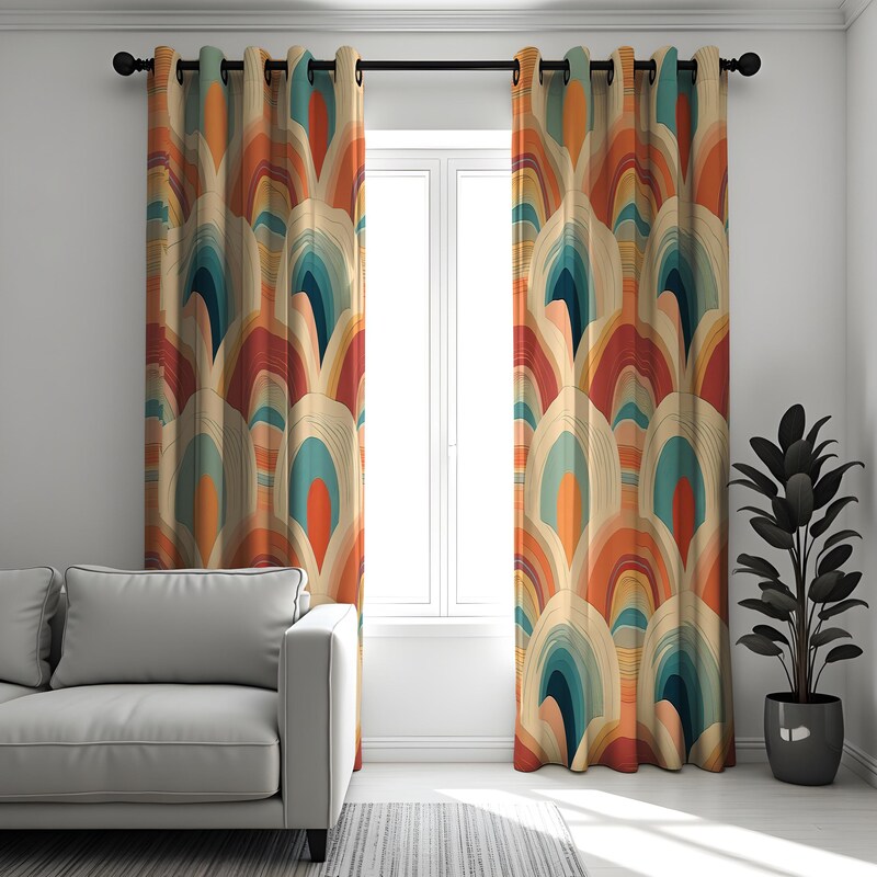 Modern Abstract Curtains - Etsy