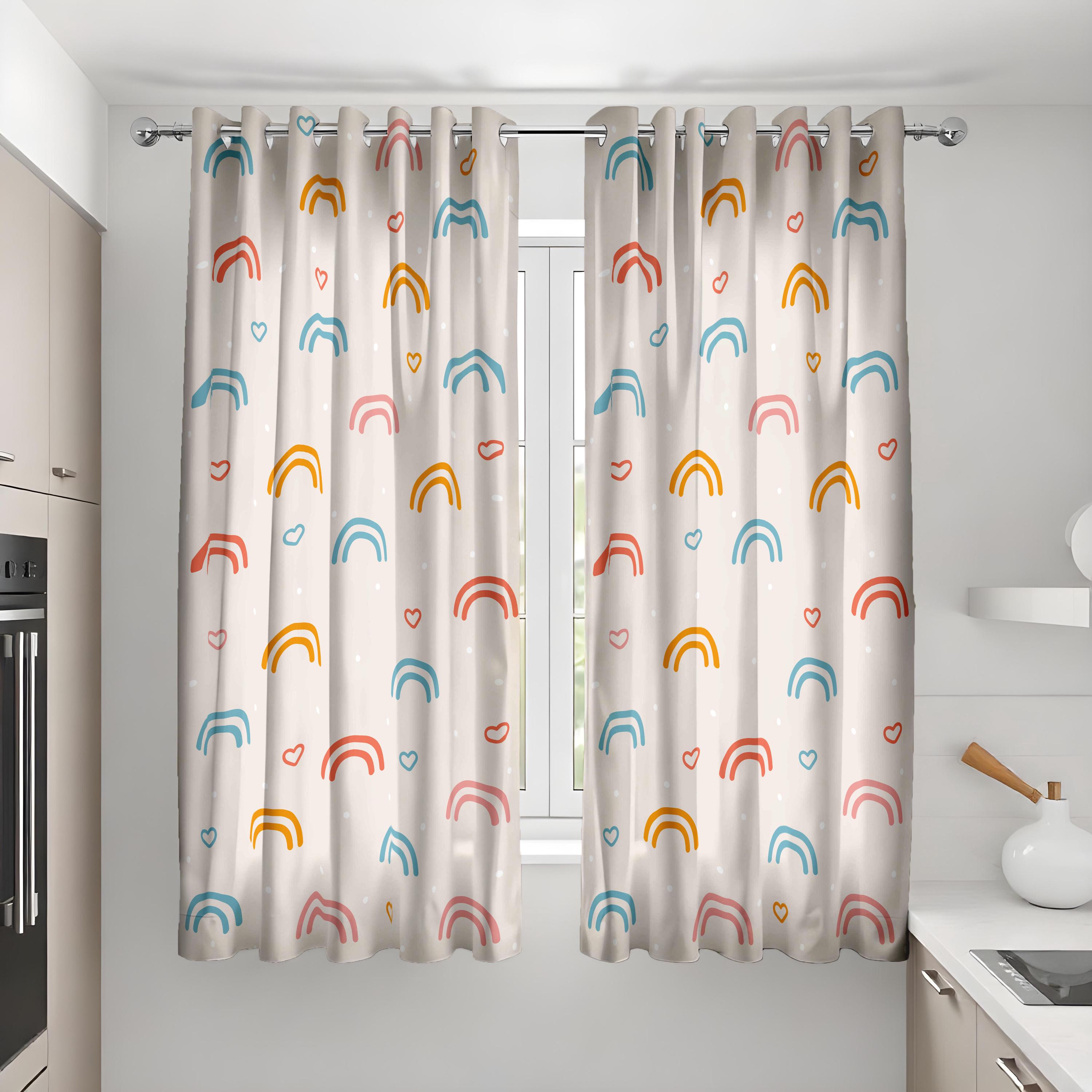 Rideaux Arc En Ciel Occultants 117x137cm Chambre Enfant Garçon Fille Rideaux Arc-en-Ciel YUANZU - Motif Dégradé Occultant Pour Chambre Enfant 2 Panneaux Rideau œillet Métal