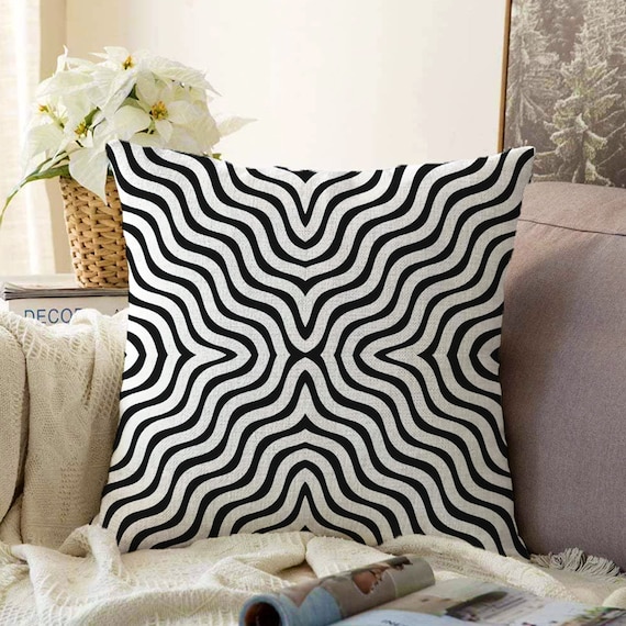 Greek Key Pattern Pillow Cover Black White Geometric Pillow Case Boho Art Living Room Decoration Modern Bedroom Cushion Case Etsy Canada