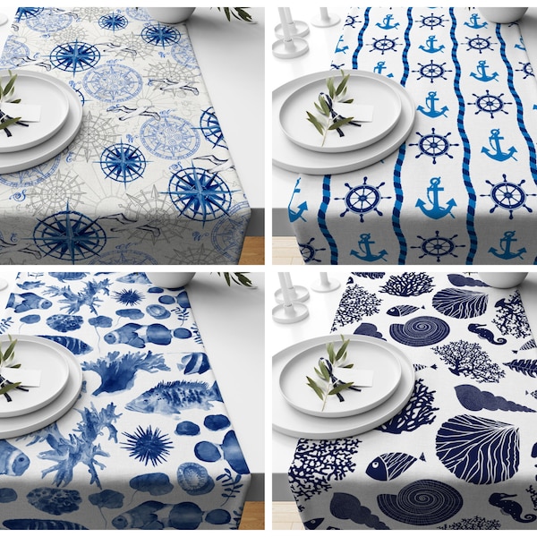 Navy Table Runner Etsy