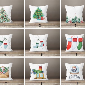 Federa per cuscino con albero di Natale/Federe per cuscino con calza/Federe per cuscino con alberi di pino/Federe per cuscino invernale/Regalo di Natale, Decorazione/Regalo di Buon Natale