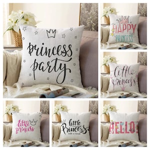 Princess Girl Cushion Cover|Kids Pillow Case|Nursery decoration|Girls Room Cushion Cover|Daughter Birthday present|Gift for her
