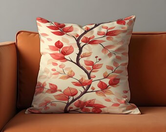 Floral Kissenbezug, botanischer Blatt Kissenbezug, weicher dekorativer Dekokissenbezug, moderner Sofa-Akzent, Wohnzimmerdekor