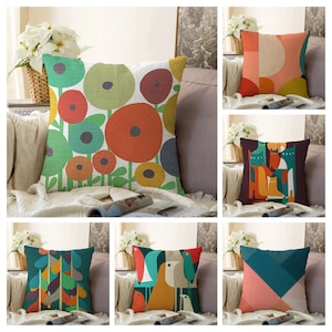 Abstract Cushion Cover, Boho Abstract Pillow Case, Mid Century Modern Pillow Cover, Farmhouse Cushion Cover