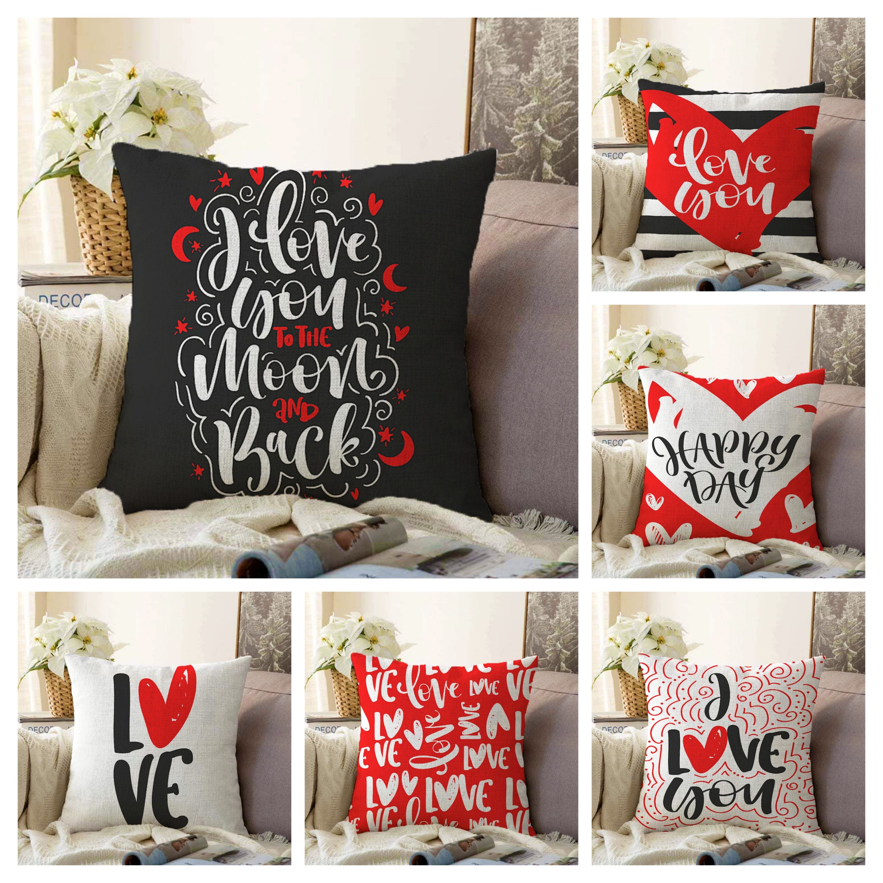 Valentine's Day Pillow Cover Love Cushion Case -  Denmark