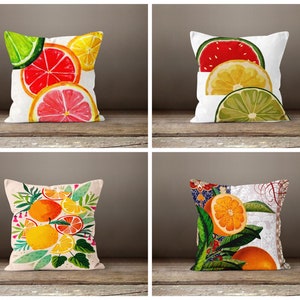 Fruit Cushion Cover|Lemon pillow case|Orange kitchen Cushion case|Watermelon pillow cover|Gift for her cushion|Handmade material