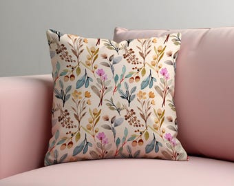 Federa per cuscino con rosa rosa acquerello: decorazione romantica in stile cottagecore - Italia