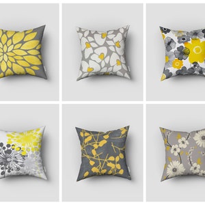 Senfgraue Kissenhülle|Dekorative Blumenkissenhülle|Moderne Kissenhülle|Geschenk für sie Kissen|Handgefertigtes Material