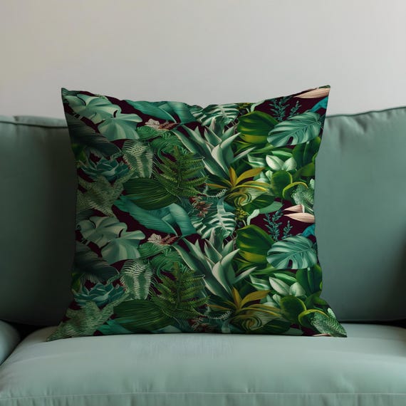 ppiger Tropischer Dschungel Kissenbezug, Exotischer Monstera Blatt  Dekokissenbezug, Farne & Palmen Schlafzimmer Dekor, Botanische Regenwald  Dekoration - Etsy.de
