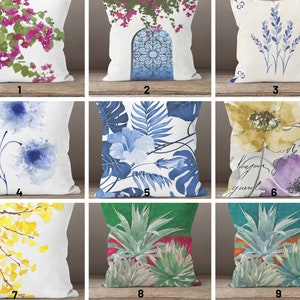 Flower cushion cover/Plants pillow case/Decorative modern green leaf home textile/Summer trend pillow case/Digital printing spring decor