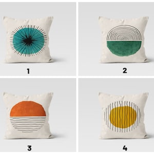Abstract Geometric Cushion Cover, Sun Pillow Case, Mid Century Modern Living room Decor, Bohemian Minimalist Drawing Cushion Case