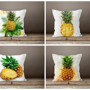 Pineapple cushion cover/Tropical fruit pillow top/Tropical home decor/Housewarming gift/Decorative pillow case|/Pineapple throw pillow