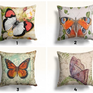 Funda de cojín con mariposas, adorable funda de almohada con forma de animal, decoración para salón, textiles de cocina, decoración rústica, regalo de inauguración de la casa, regalo para ella