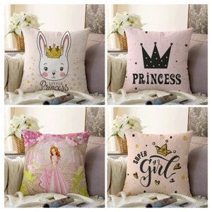 Super Girl Cushion Cover|Princess Pink Pillow Case|Nursery decoration|Baby girl room accessorise|Daughter Birthday gift
