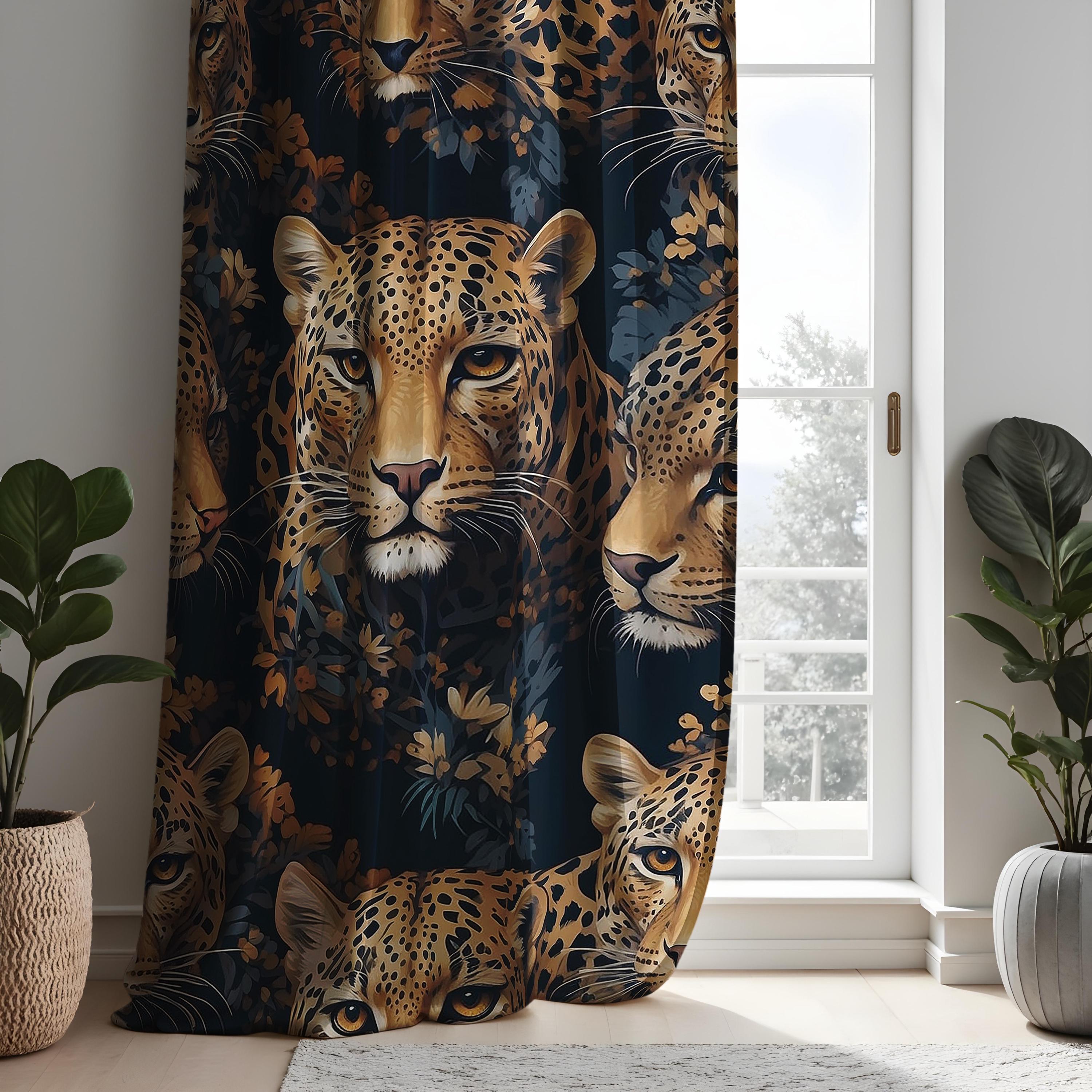 Leoparden Vorhänge 140x229cm - Wilde Safari Dschungel Design