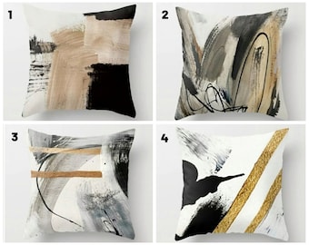 Funda de cojín abstracta/Funda de almohada con estampado artístico/Cojín decorativo moderno/Funda de cojín estilo bohemio de granja/Fundas de almohada minimalistas