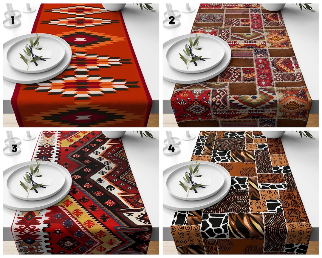 Rug Design Table Runner/ethnic Print Home Decor/turkish Kilim Table Top ...
