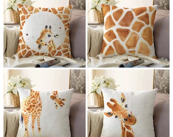 Giraffe Cushion Cover|Animal Pillow Case|Giraffe skin effect Cushion Case|Living Room Decoration|Nursery Pillow Covers|Birthday gift for her