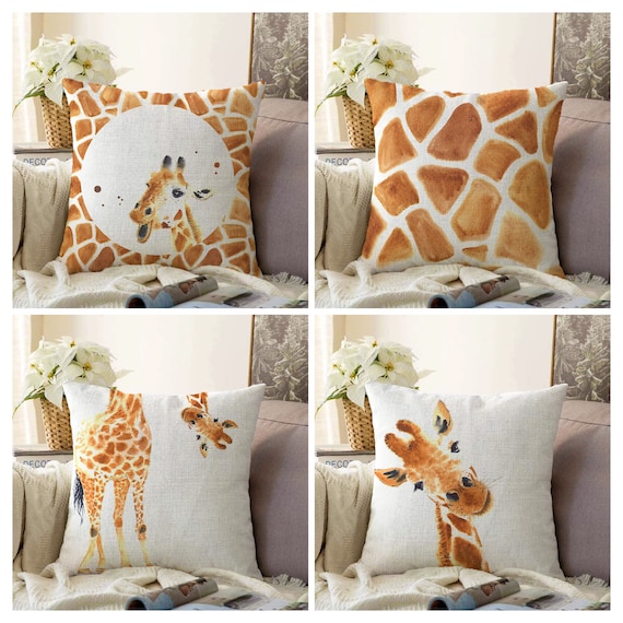 housse de coussin housse de coussin 60x60 cm coussin Housse de coussin  abstraite en forme d'animal, décoration de canapé, taie d'oreiller  amusante, mode nordique, lapin, zèbre, girafe, éléphant, cerf, carlin,  cheval 