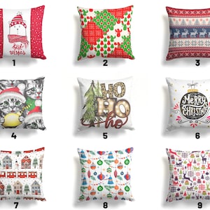 Christmas Cushion Cover/Deer Pattern Christmas Pillow Cover/Winter Christmas Deer Pillow Cover/Glass Tree Cushion Cover/Mom Christmas Gift