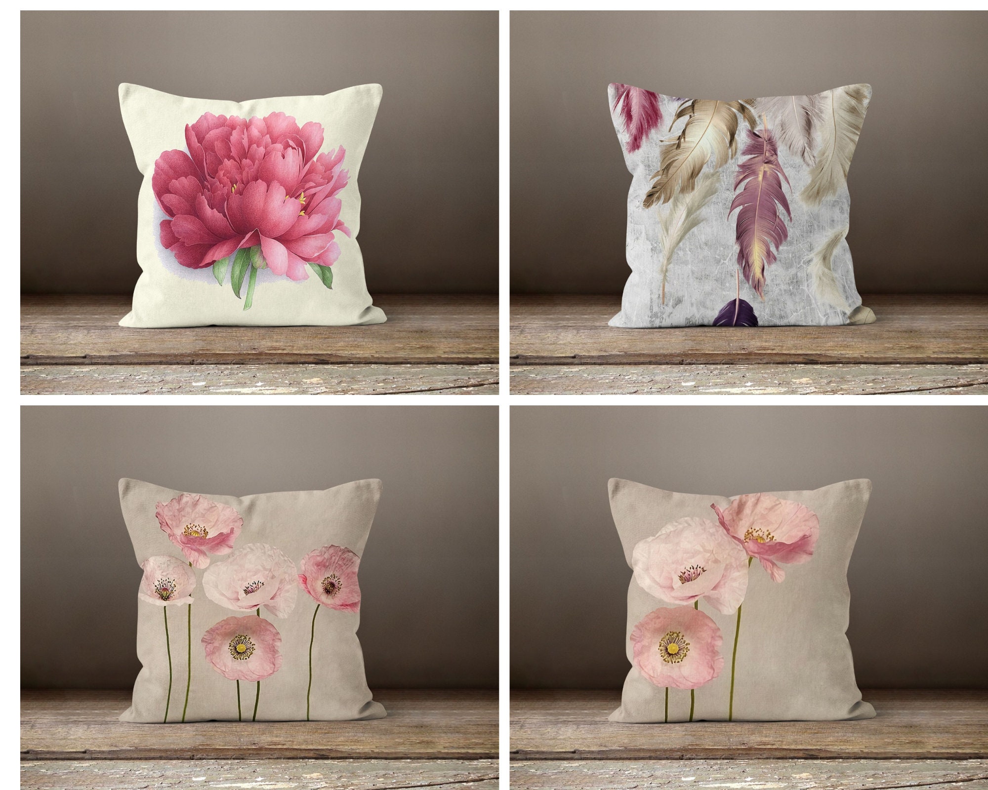 Pink flower cushions top