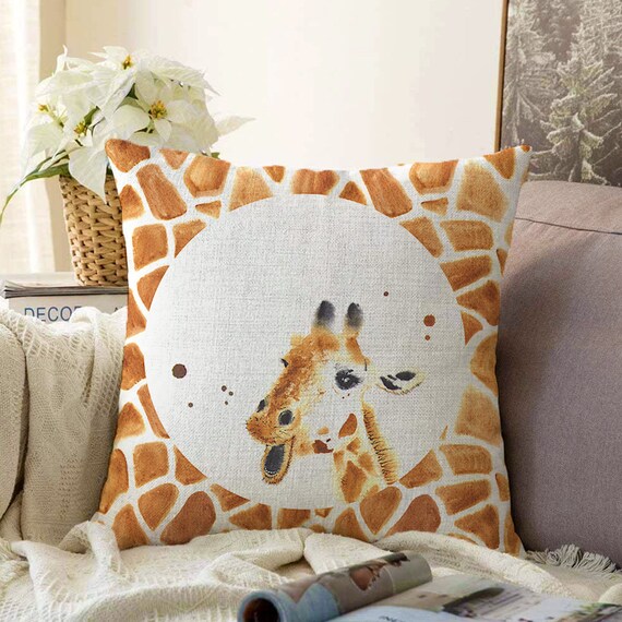 housse de coussin housse de coussin 60x60 cm coussin Housse de coussin  abstraite en forme d'animal, décoration de canapé, taie d'oreiller  amusante, mode nordique, lapin, zèbre, girafe, éléphant, cerf, carlin,  cheval 