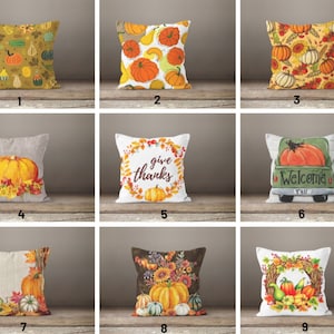 Pumpkin Pillow Cover/Flower Orange Pumpkin Throw Cushion Cover/Wreath Pumpkin  Pillow Cover/Welcome Halloween Decor/Gift For Her