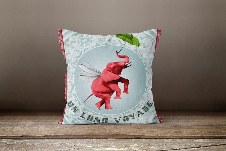 Elephant Throw Pillow Cover/animal Pattern Garden Throw Cushion