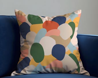 Abstract Color Block Cushion Cover, Modern Multicolor Organic
