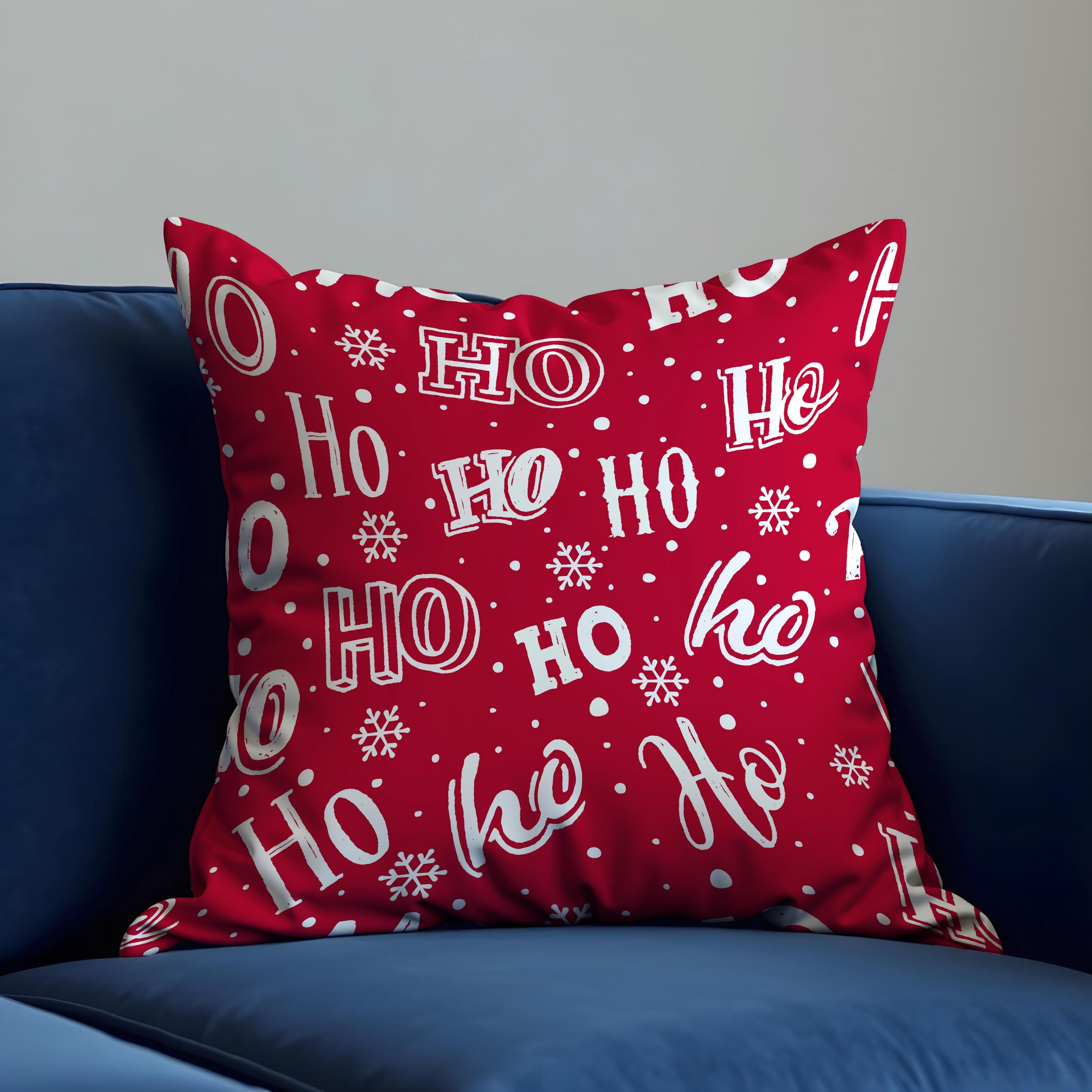 Housse De Coussin Lombaire Pottery Barn, Broderie 'Ho Ho Ho' De Noël, 16x26 Pouces, Neuve
