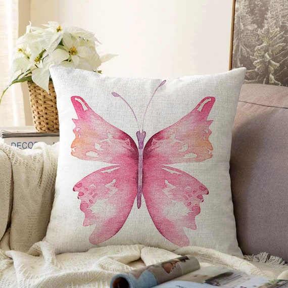 Federa Cuscino 30x50 Cm Stile Primaverile - Motivo Tulipani E Farfalle | Decorazione Divano E Soggiorno - Foto 2