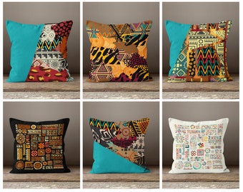 Oma African Fabric Handmade Decorative Cushion Covers Pillow Cases 