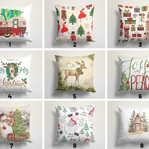Federa per cuscino con motivo a pino/Festive federe per cuscini natalizi/Federe per cuscino con cervo natalizio/Cuscino con pupazzo di neve e renna/Cuscini di tendenza invernale