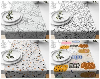 Spider Web Table Runner/Ghost Character Table Runner/Halloween Themed Table Runner/Halloween Pumpkin Table Cloth/Halloween Decoration