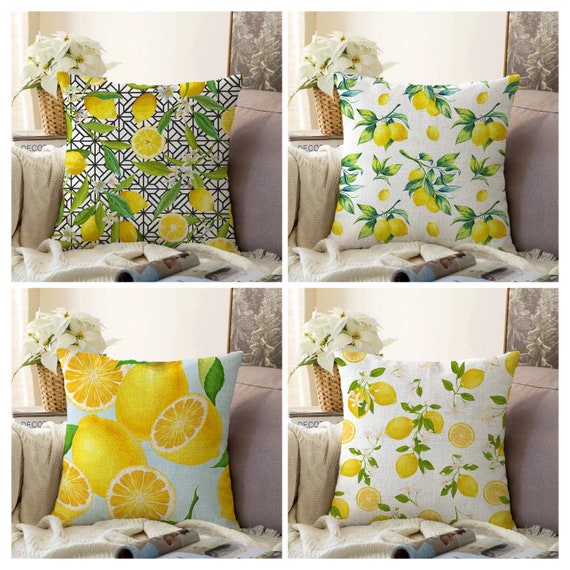 Housse de coussin de fruits Taie d'oreiller citron Housse de