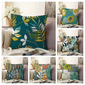 Abstract Flower Pillow Cover, Colourful Floral cushion Case, Modern Flower Living Room Decoration, Exotic Flower Cushion Covers