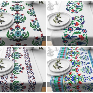 Turkish Tulip table runner|Gobelin Tapestry table decor|Auntentic Rug table cloth|Kilim table top|Gift for her table runner|Handmade materia