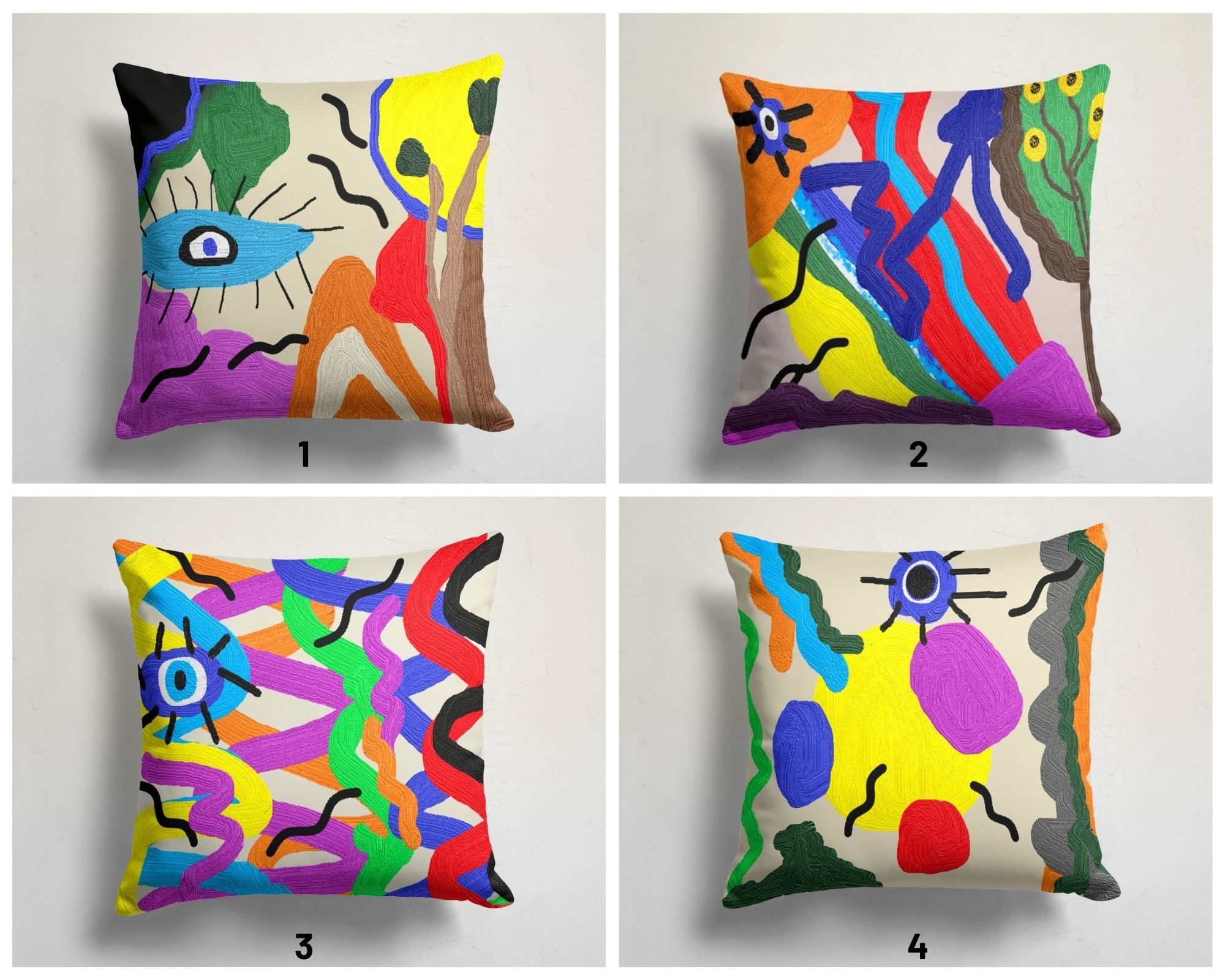 Multi color sofa pillows sale