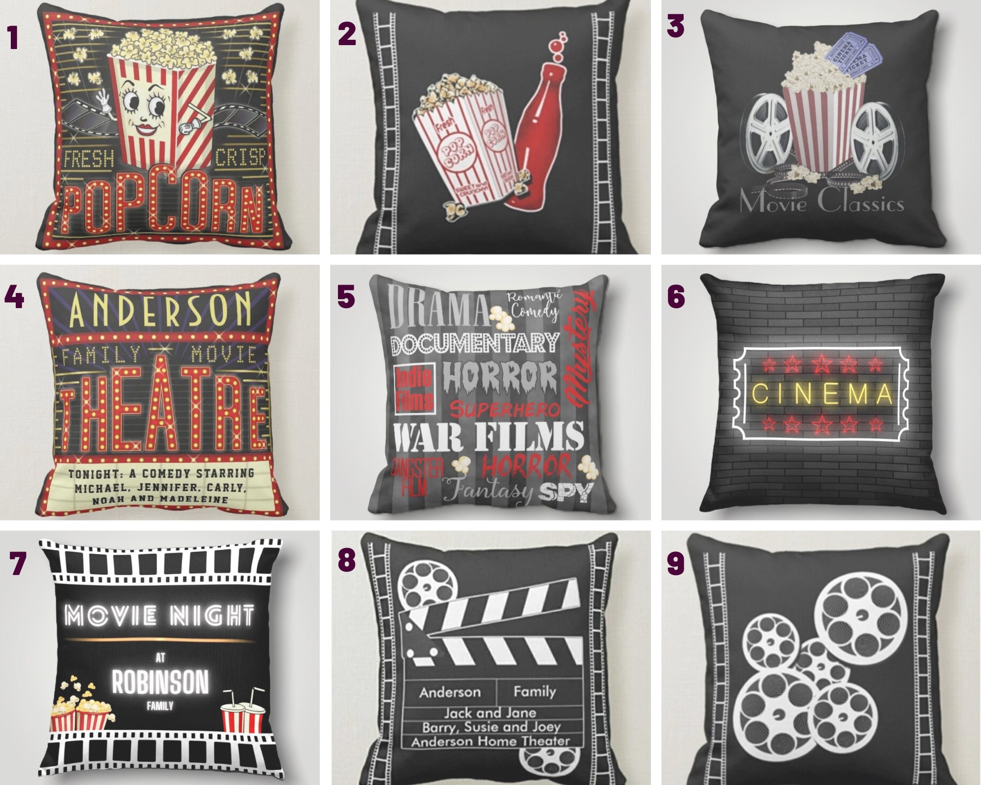 Home Theater Pillow Etsy Canada