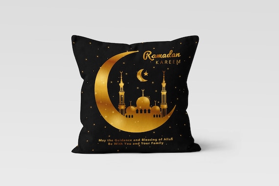 Housse de coussin Ramadan Mubarak Taie d'oreiller islamique Décor à la  maison Eid Mubarak Cadeau Ramadan Kareem pour les musulmans Matériel fait à  la main -  France